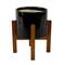 Flora Bunda; Flora Bunda 8" Black Large 2 Tone Pot On Wood Stand; Category:Planters & Containers; Image:2